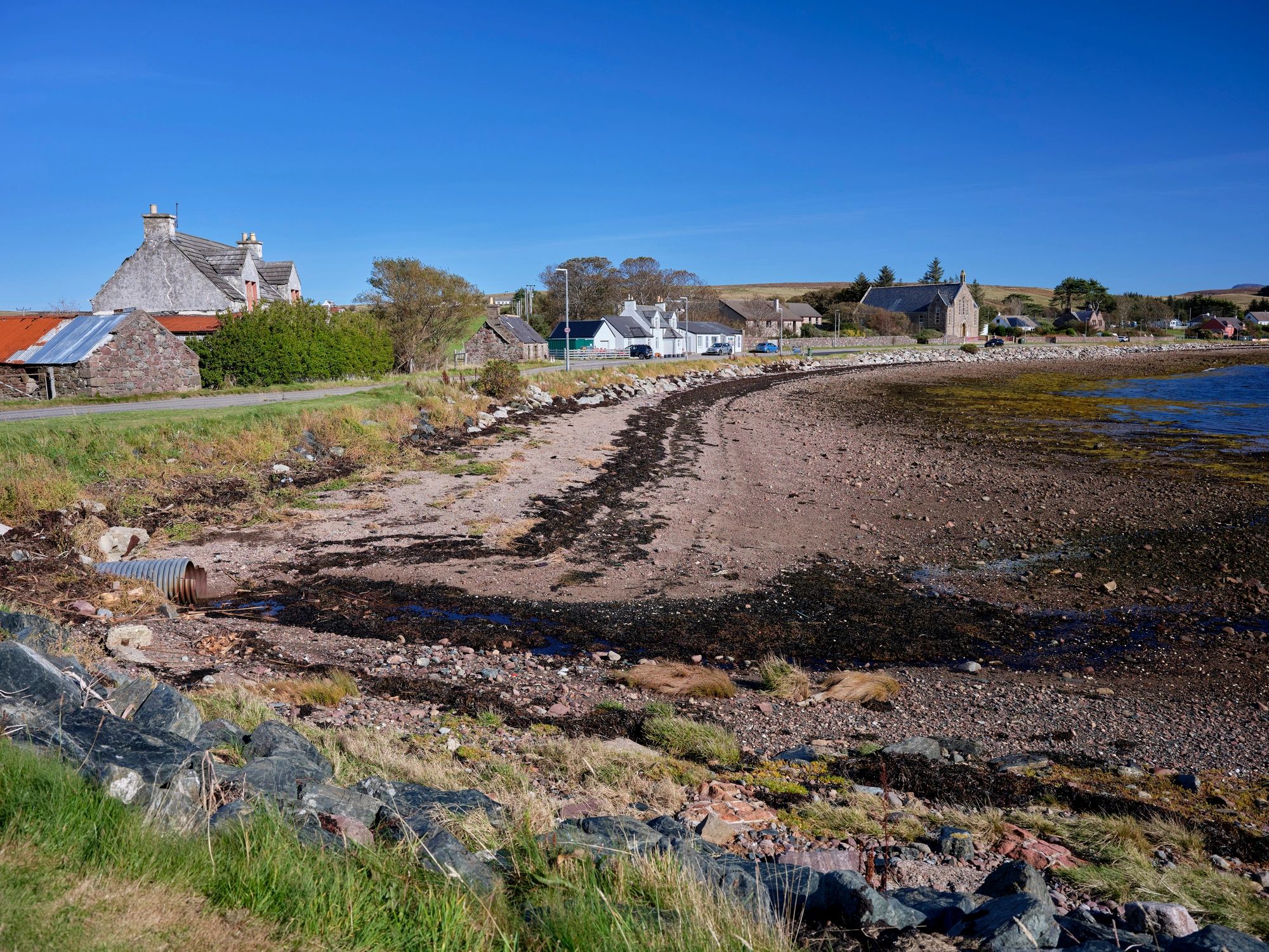 Scottish coastal bay landscape